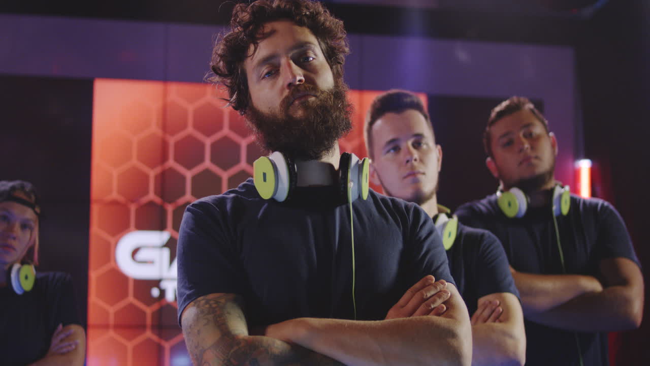 Esports Gaming Team Portrait with Headphones