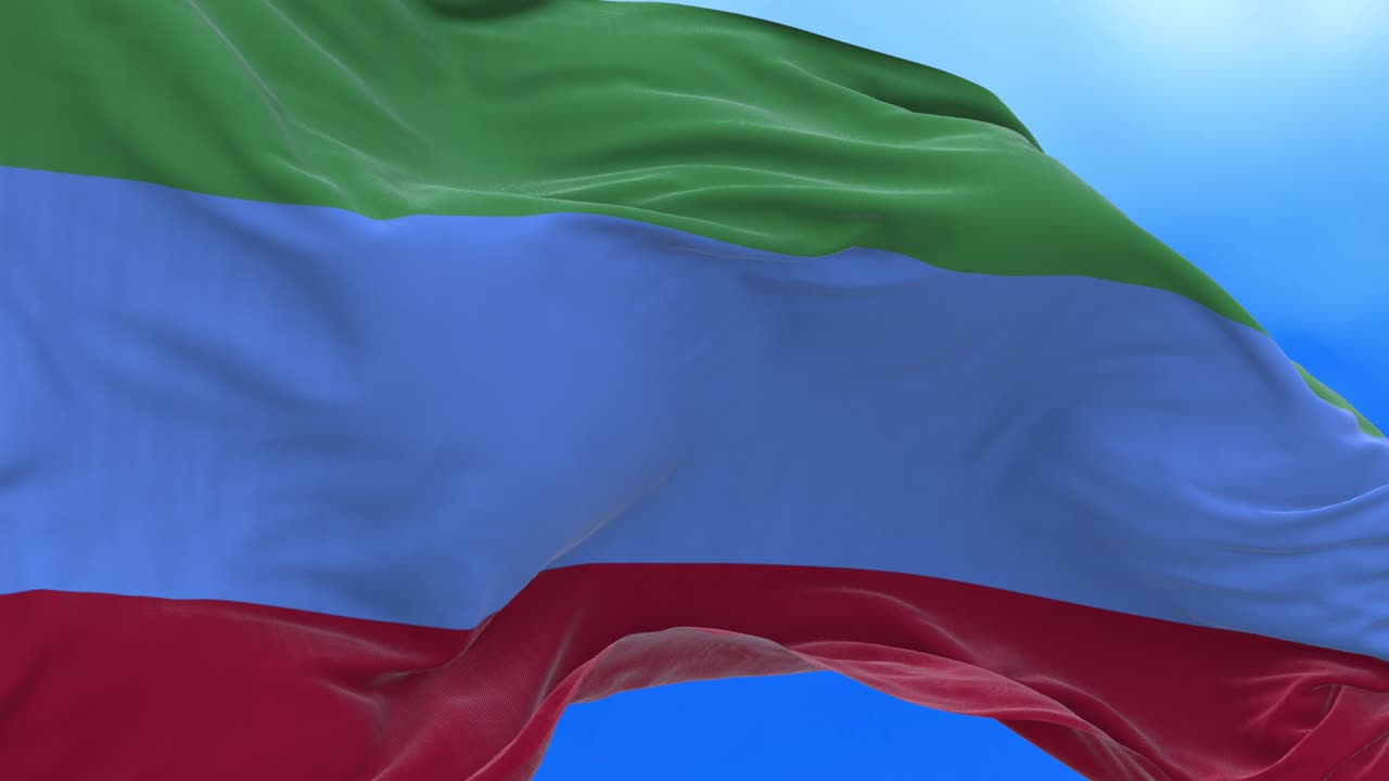 Dağıstan Cumhuriyeti bayrağının kesintisiz döngüsü.