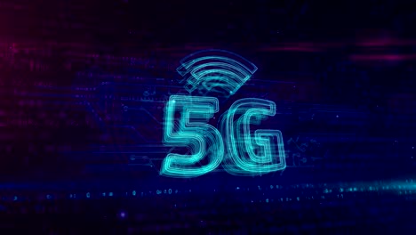 loop de holograma de símbolo móvil de la red de 5g de 5 generaciones
