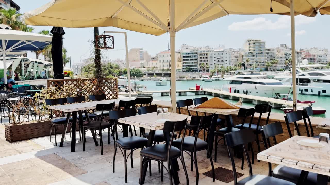 Athens Waterfront Promenade with Pigeon