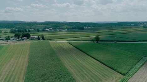 Campiña-Amish-Y-Tierras-De-Cultivo-Vistas-Por-Drones