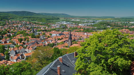 small german town with red rooftops