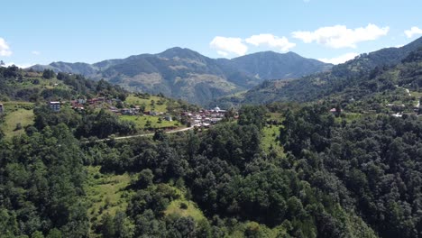 Aerial-view-of-Zacatlan-at-the-hills,-Puebla,-Mexico