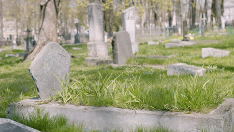 Graveyard-With-Tombstones-In-An-Urban-Area-On-A-Sunny-Day-9