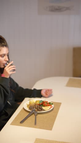 people having meal at a table