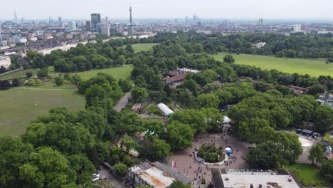 london zoo in regents park uk drone aerial view
