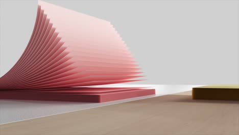 pink and gold sticky notes on a wooden table - minimalist design