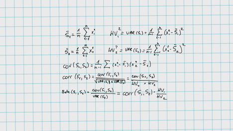animación de ecuaciones matemáticas que se mueven sobre fondo blanco