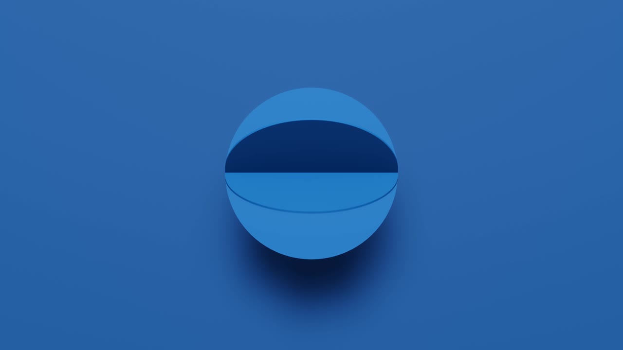 abstract azul redonda forma geométrica gira en dirección aleatoria. 3d renderización sencillo bucle sin costuras fondo animado