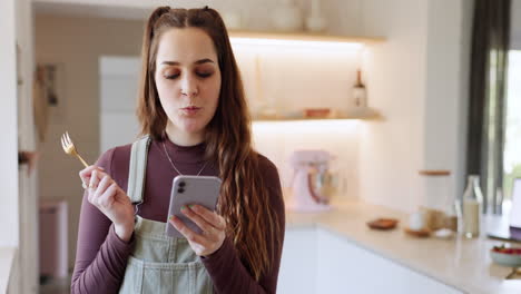 Frühstück-Essen,-Smartphone