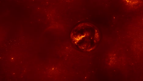 deep red giant wormhole curves the space around it