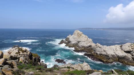 Ultra-slow-motion-shot-of-rugged-coast-along-Highway-1,-California,-USA