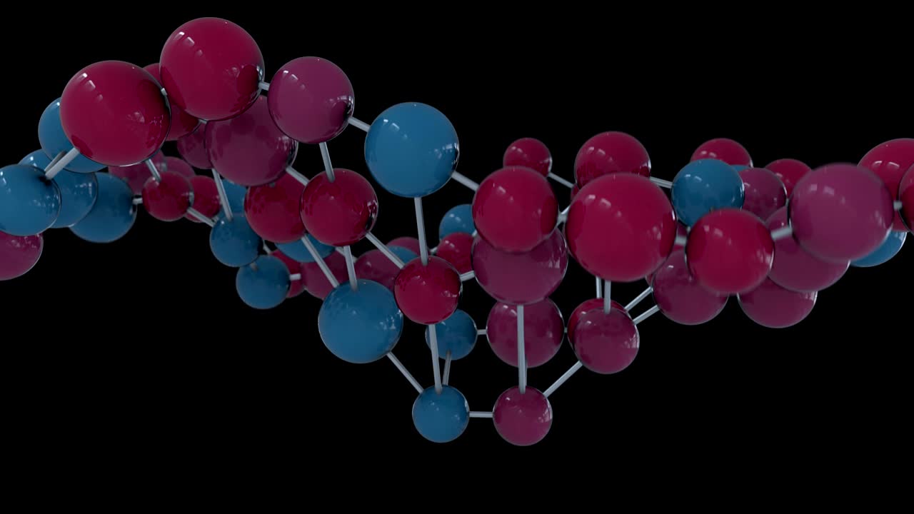 animación de moléculas abstractas en 4k.