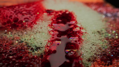 colorful bubble foam experiment