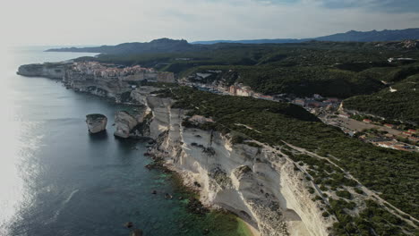 aerial view of the coast of a bay in corsica, france