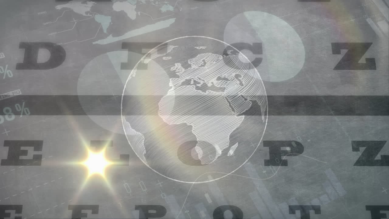 연결 네트워크와 소셜 미디어 아이콘으로 지구상의 애니메이션