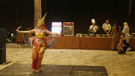 Thai Traditional Dance Performance at a Night Event