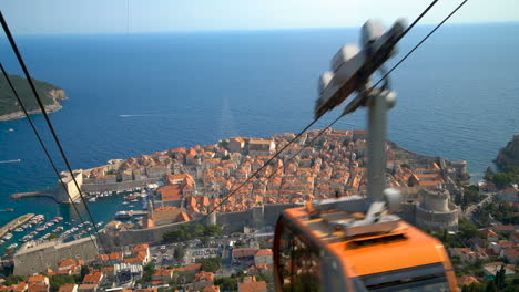 Panorama-view-from-cable-car-of-Dubrovnik,-Croatia