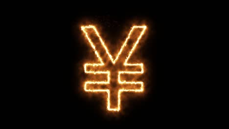 yen symbol of burning flame. japanese yen symbol made from fire flame. flaming burn font or bonfire alphabet text with sizzling fiery shining heat effect. 3d rendering.