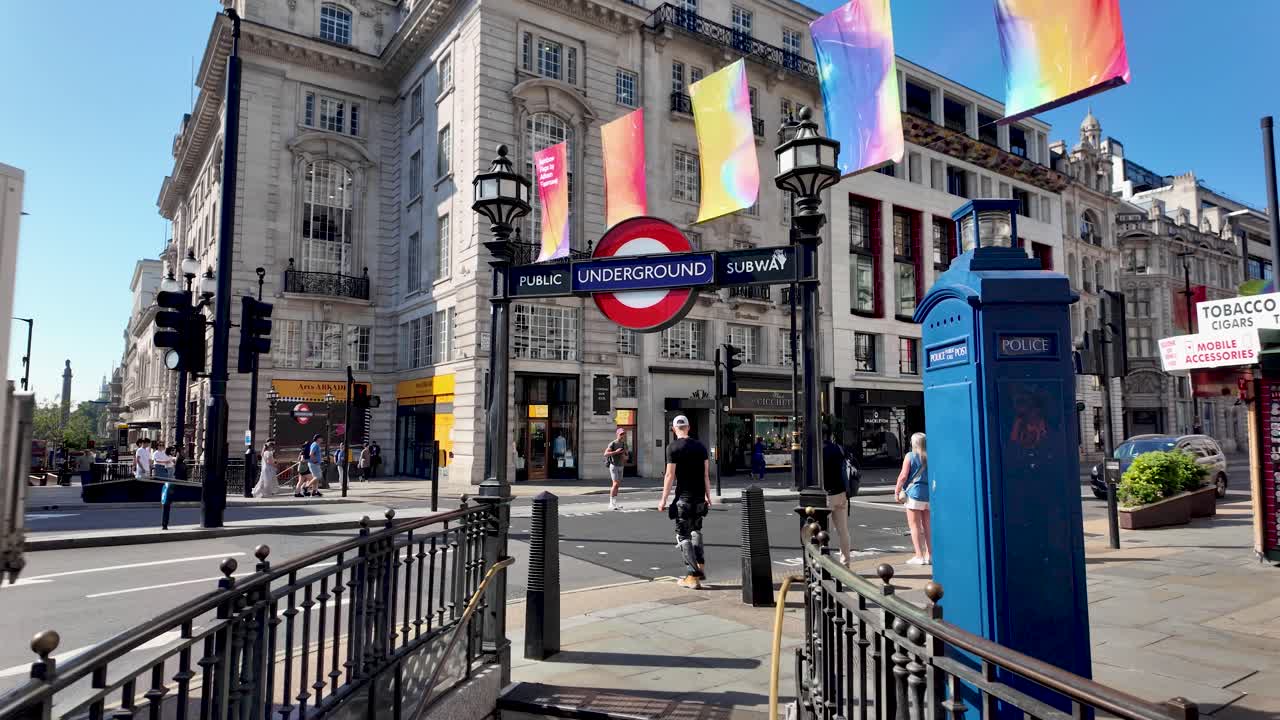 London Street Scene: Underground Station and Police Box