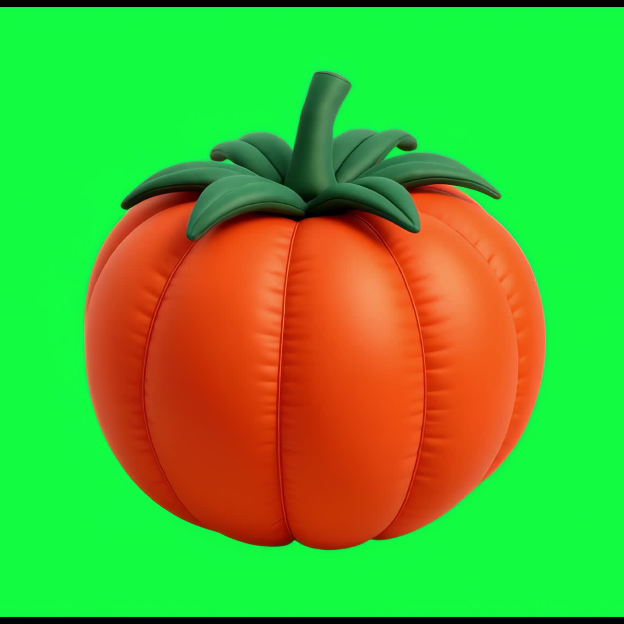 Inflatable pumpkin toy decoration animation isolated asset, transparent 4K video, alpha channel