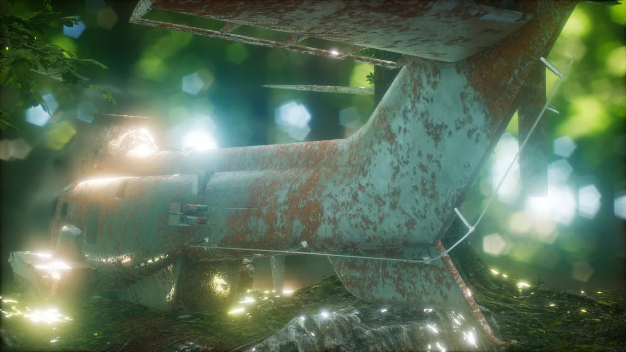 viejo helicóptero militar oxidado