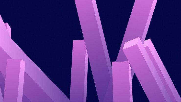 Dynamic Abstract Background with Moving Purple Rectangular Prisms