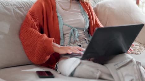 woman working from home on laptop