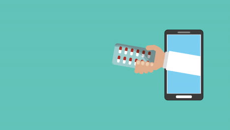 smartphone with tele medicine animation