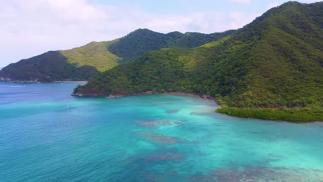 aerial panoramic image of tayrona national park, colombia