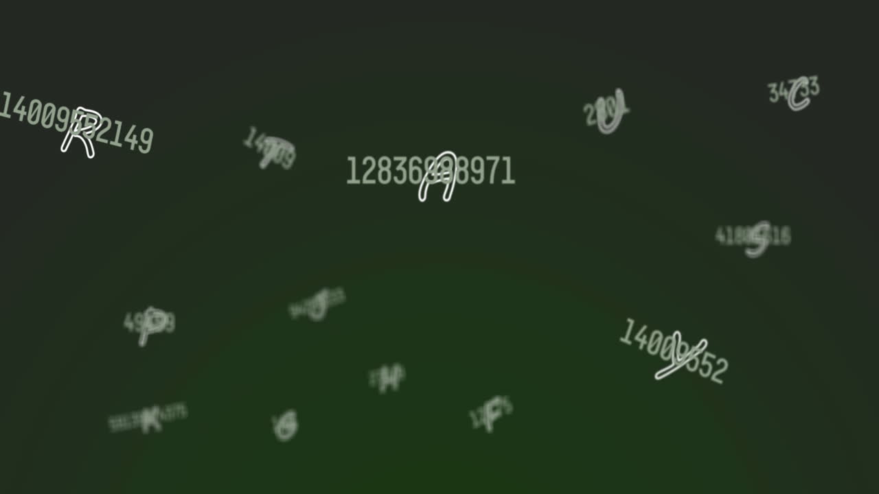 iconos de bolsas escolares contra múltiples números y alfabetos cambiantes en fondo verde