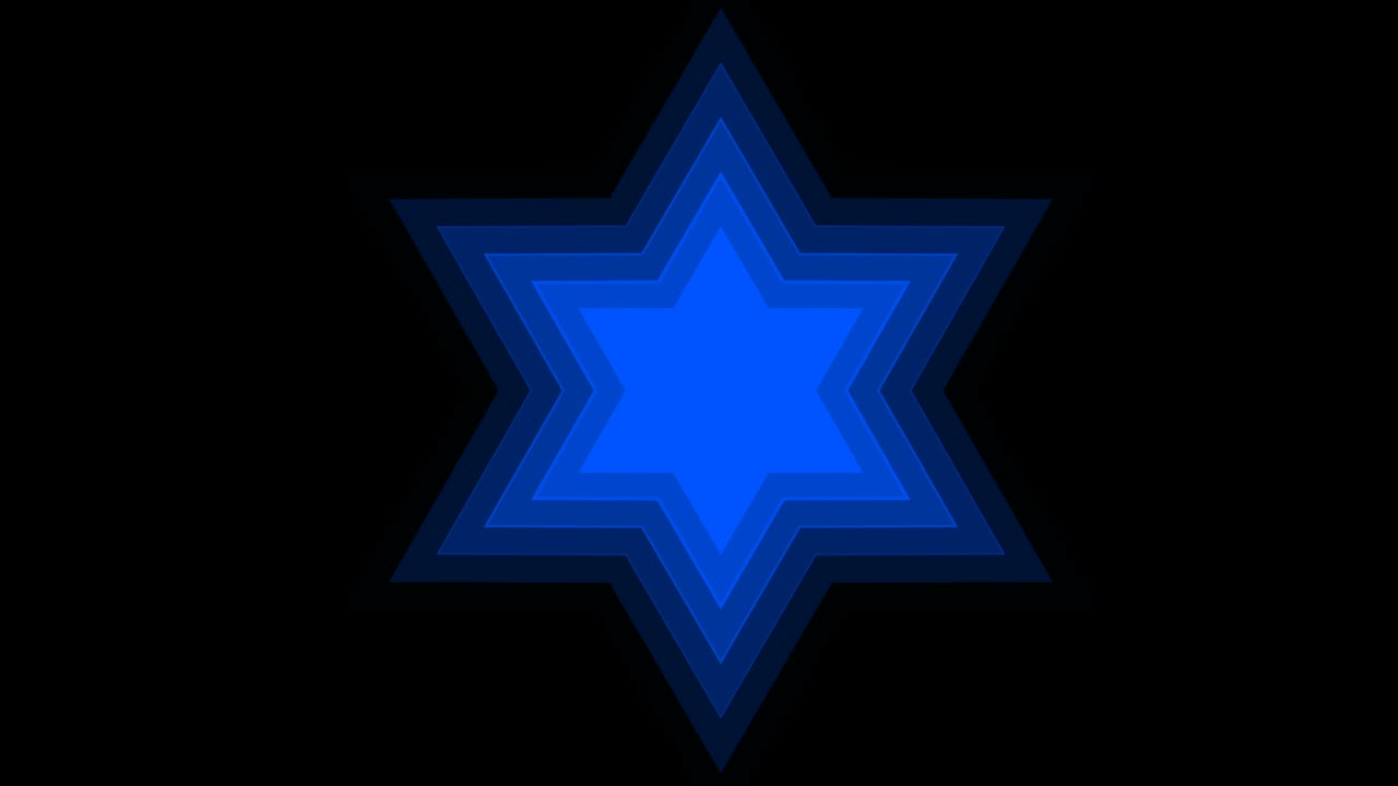 estrella y escudo de david símbolo religioso judío animación.