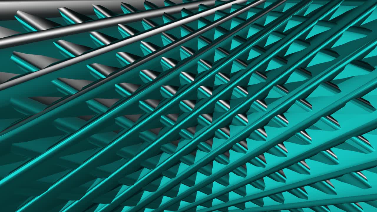 Soyut Metalik Turkuaz Geometrik Desen Dönen Kesintisiz Döngü
