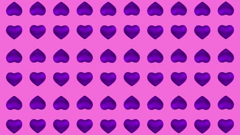 patrón de corazones púrpuras sobre un fondo rosado