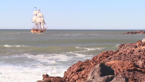 a tall master schooner sails on the high seas 3