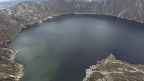 aerial view of lake cuicocha crater lake in ecuador