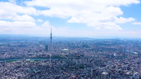 central tokyo aerial video taken by helicopter