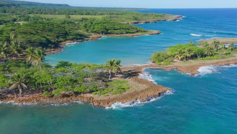 amazing aerial shot of los coquitos beach and coast