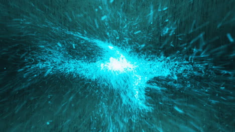 animación de textos tecnológicos sobre fondo azul