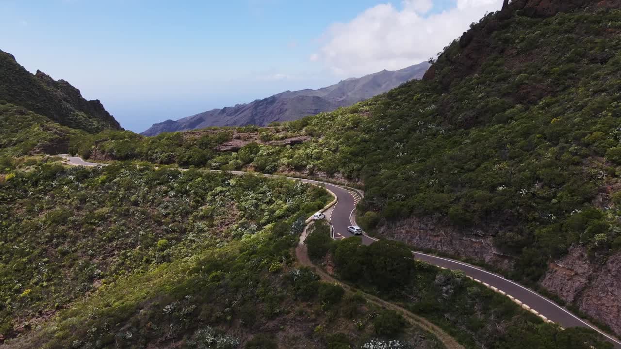 Beautiful mountains in Tenerife with car