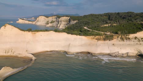 incredible white cliffs above cape drastis in corfu