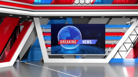 3d virtual news studio background loop