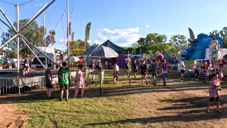 people enjoying a lively outdoor carnival