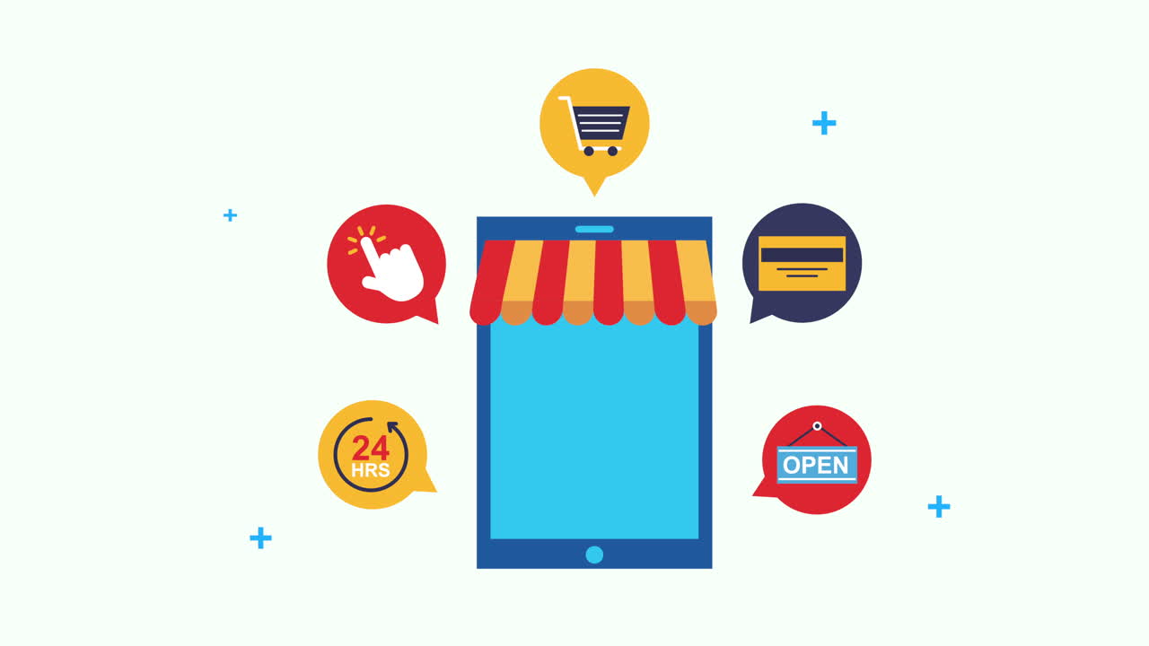 전자 상거래 아이콘 스마트 폰