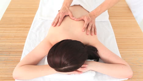 brunette having a massage