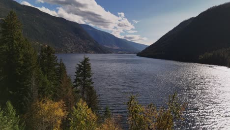 dunn lake serenity: autumn bliss in the heart of mountain majesty