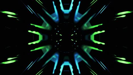 patrón geométrico abstracto con líneas verdes y azules brillantes