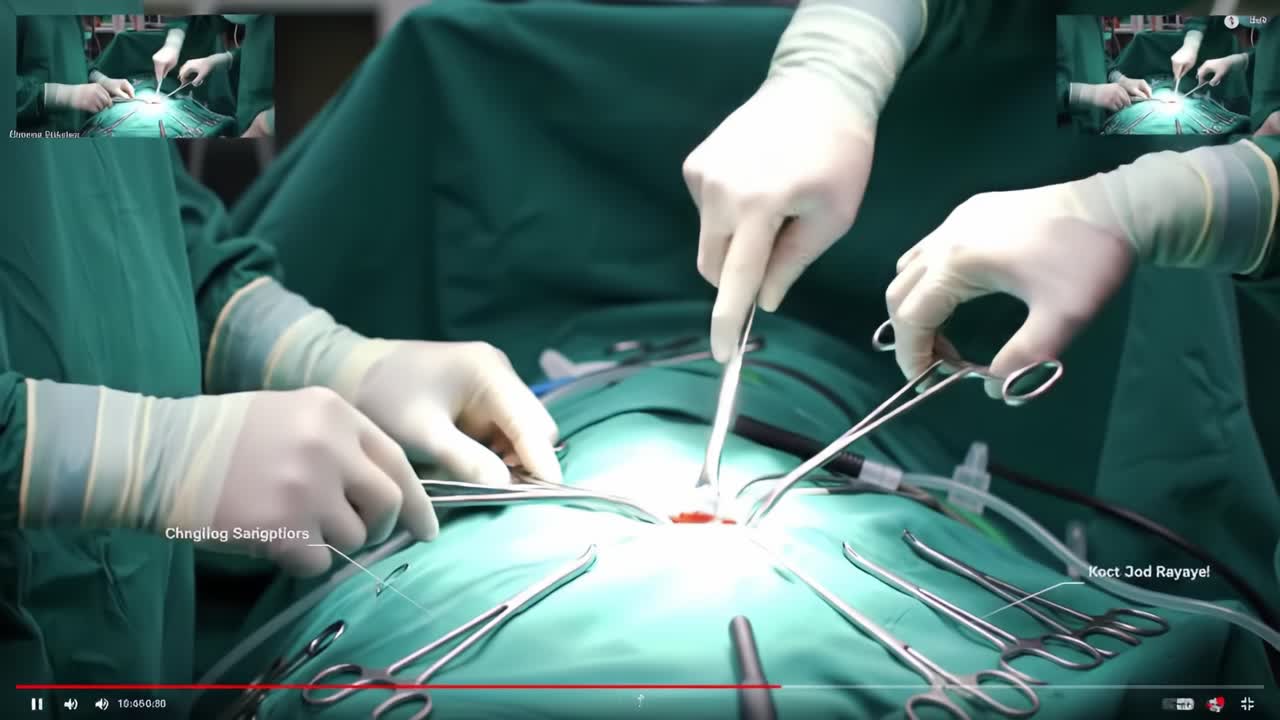 Detailed Surgical Procedure with Medical Instruments at Work: Close-up of the Team's Hands and Tools used in a Surgical Operation