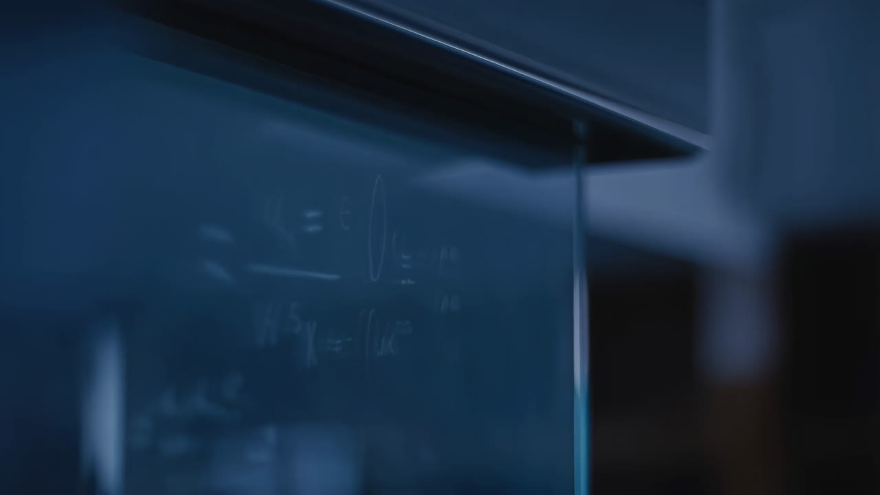 Mathematical Equations on a Glass Board