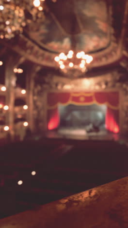 a view of the stage from the balcony of a grand opera house